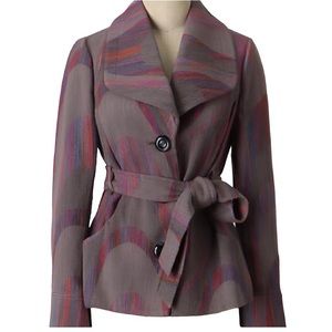 Anthropologie Blazer Jacket With Rainbow Abstract Cidna Boho Size 10